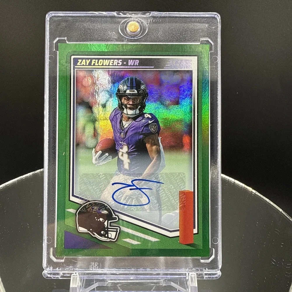 2025 Zay Flowers Panini Green  Score Auto #267 Baltimore Ravens